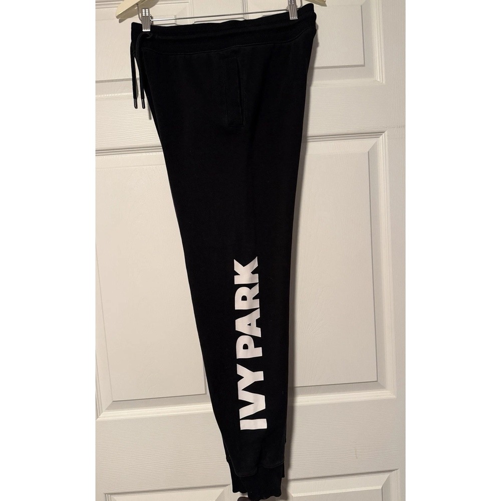 Ivy Park Beyonce Spell Out Logo Sweatpants Joggers Black Lounge Athleisure